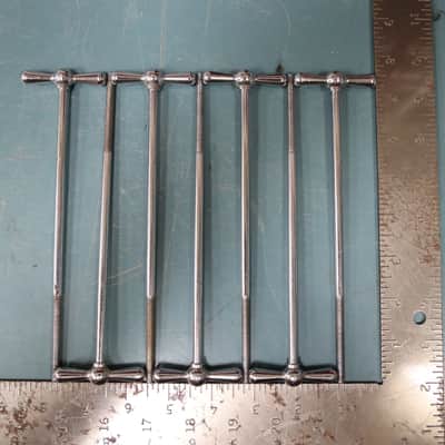 Vintage Rogers Bass Drum Bow Tie T-Rods 7" Length, Set of 7 image 3