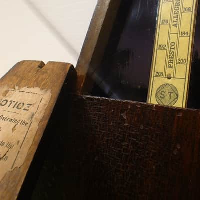 Antique Wood Bell Metronome de Maelzel by Seth Thomas Clocks Dark Walnut, Fully Restored, Brass Trim image 5