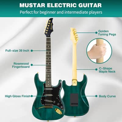 MUSTAR MEG-100 Green Electric Guitar Kit | Beginner Set with Amp image 10