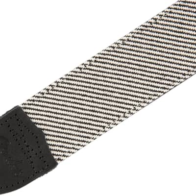 099-0610-006 Genuine Fender Strap Deluxe 2" Black Tweed/Leather USA Made Guitar/Bass image 2