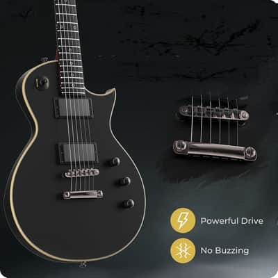 39" LP Electric Guitar Kit: Full Size Solid Body Electric Guitars for Beginners with Humbucker Pickups, Poplar Body, Mahogany Neck,22 Frets,6 String Guitar with Gig Bag,Cable image 3