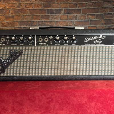 Vintage 1965 Fender Bassman 2-Channel 50-Watt Guitar Amp Head Black Panel - Replaced Late 60’s Style Grill Cloth image 1