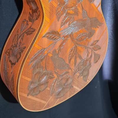 Blueberry NEW IN STOCK Handmade Acoustic Guitar Parlor Birds Motif image 6