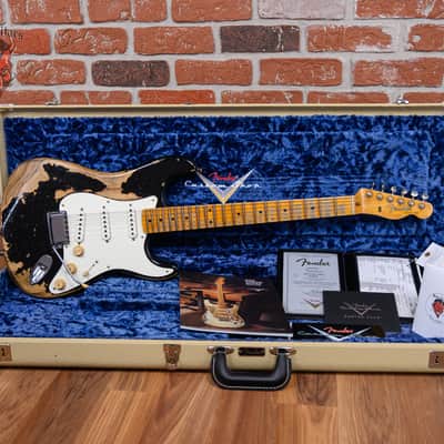 Fender Custom Shop 1957 Stratocaster Super Heavy Relic Black 2023 w/OHSC image 2