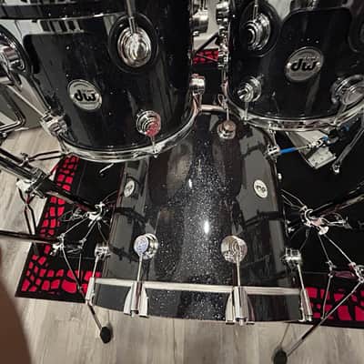 DW Collector's Series Maple/Mahogany Shells Full Kit w/ Hardware & Zildjian K Cymbals- Black Ice Finish w/ Copper Snare image 8