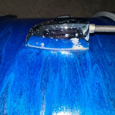 Pearl Export 22x8" gong drum - 1980's - Blue lacquer image 9
