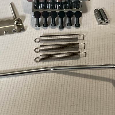 2000's Schaller Made in Germany Chrome Original Floyd Rose Tremolo Bridge & Arm Set, Brass Block image 2