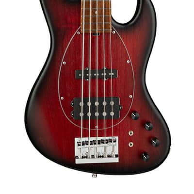 Sadowsky MetroLine 21-Fret Vintage MJ Bass 5 String, Red Alder Body, Burgundy Burst Transparent Satin image 2