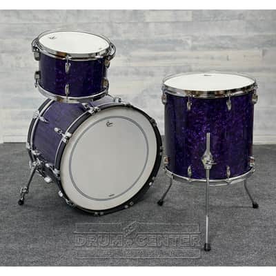 Gretsch Broadkaster 3pc Drum Set 22/12/16 Purple Marine Pearl image 2