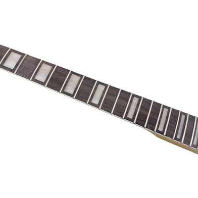Maple Guitar Neck 22 Fret 25.5 inch replacement Rosewood Fretboard Yellow paint Block Inlay Guitar Parts Replacement image 5