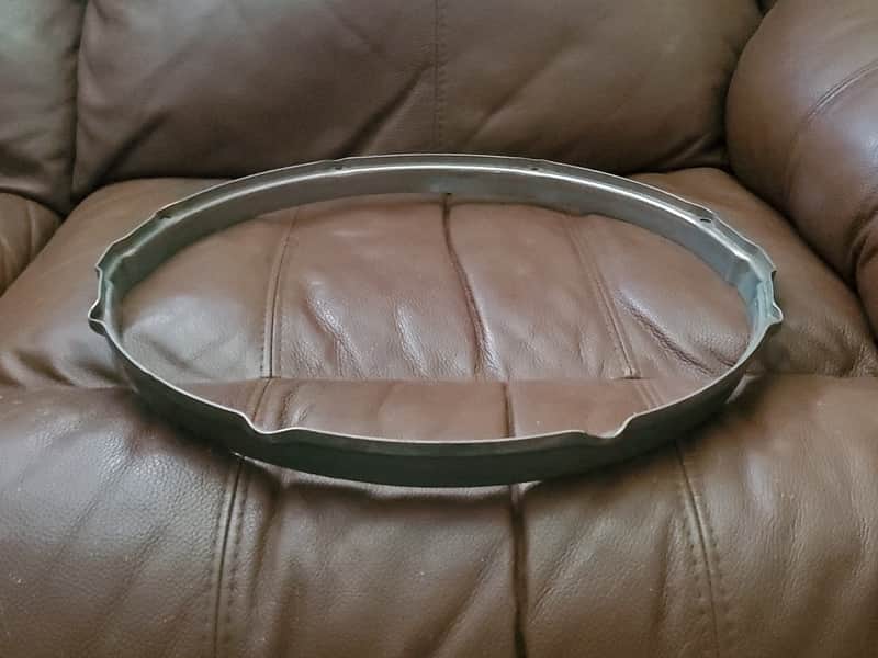 Vintage LEEDY 15" RIM NOB SNARE BOTTOM Heavy NICKLE over BRASS RIM hoop HEAVY! * MUSICAL TONE 1920s 1930s 1940s 1950s image 1