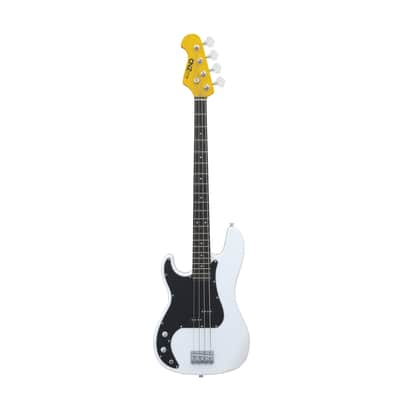 CNZ Audio PB Left Handed Electric Bass Guitar - Rosewood Fingerboard, Maple Neck, White image 1