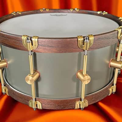 A&F Drum Co. Maple Club 6.5x14" Snare w/ Walnut Hoops (2025) - Kimball Green image 4