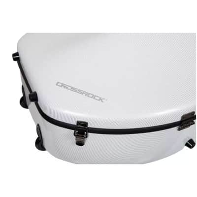 Crossrock Ultra-light Fiberglass Cello Case with Wheels-Fits 4/4 Full-size Cello- Includes Padded Music Pouch, 3 Handles, Removable Shoulder Straps, TSA Lock-White image 10
