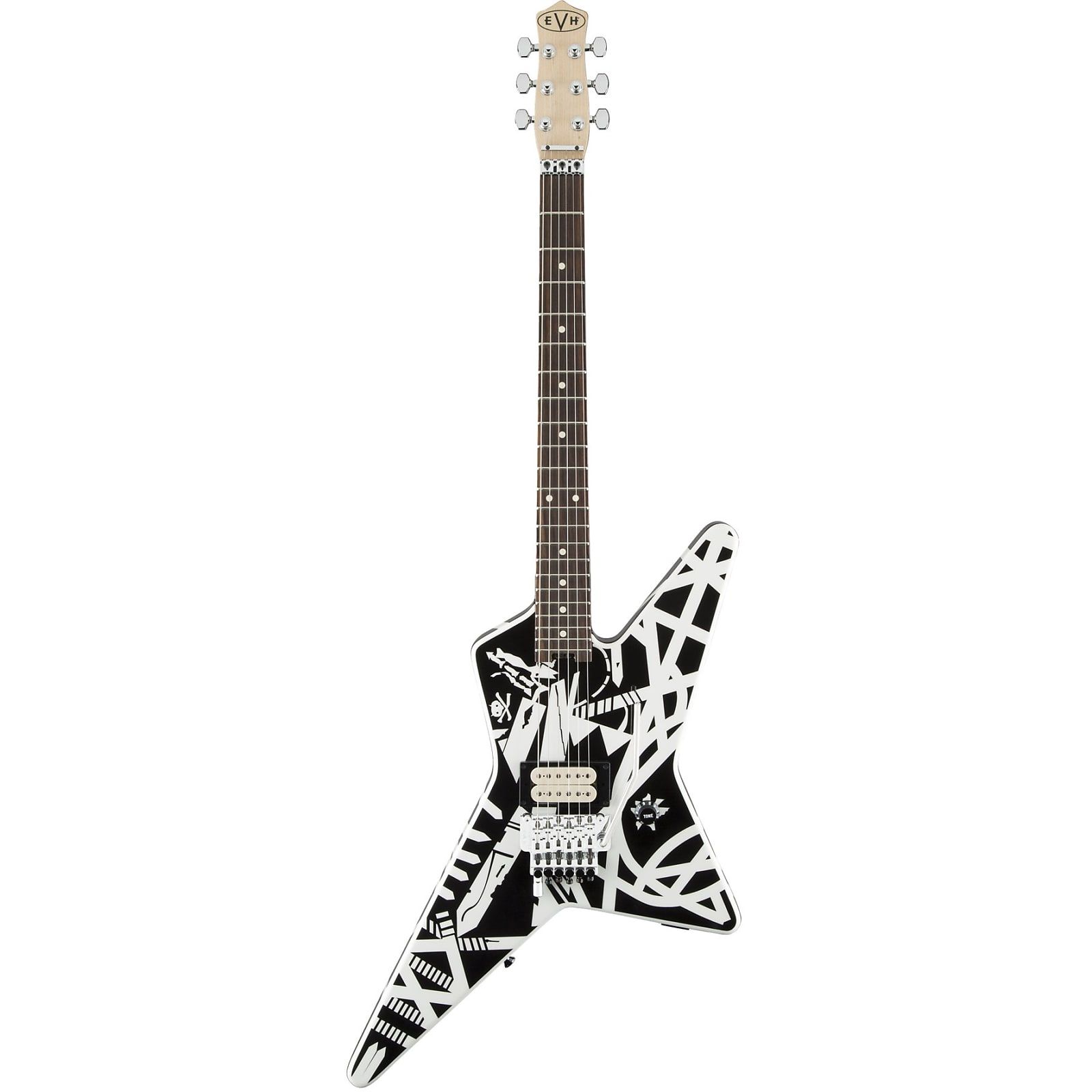 Plettri Chitarra Bianco Nero Eddie Van Halen Plettri Per Chitarra EVH Signature Series, Confezione Da 6, Spessore 1.0 Mm - Bianco/Nero Plettri Fender 1.0 Mm Bianco Nero