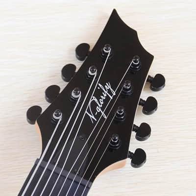 Custom 8 String Fretless Electric Guitar, Burl Wood Top Body, Maple Neck image 8