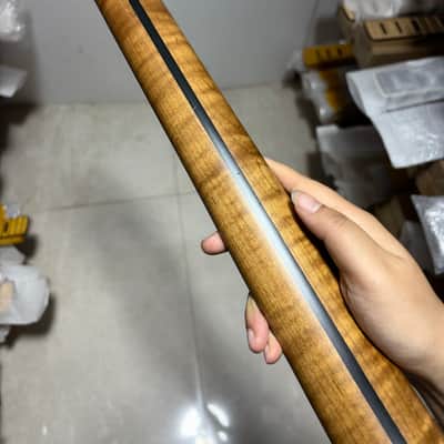 22Frets Stainless steel fret Roasted Flame Maple 25.5 inch Electric guitar neck black block inlay hole 10mm image 7