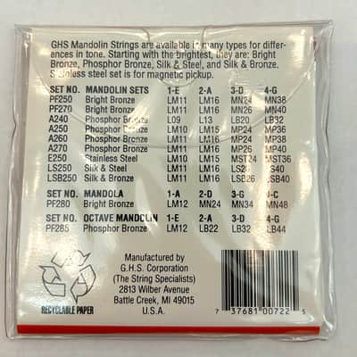 GHS A260 Med Light Mandolin String Set NOS 6 sets image 2