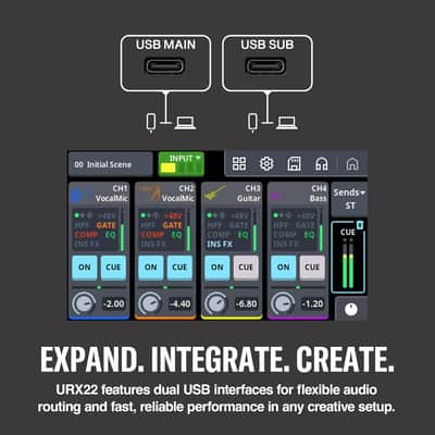 Yamaha URX22 4x2 USB-C Audio Interface (White) image 6
