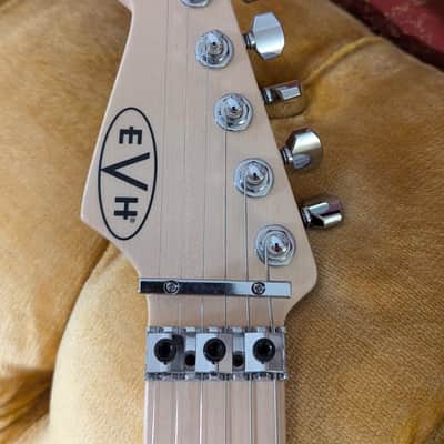EVH Striped Series Left Handed Electric Guitar - Red, Black and White Stripes image 3
