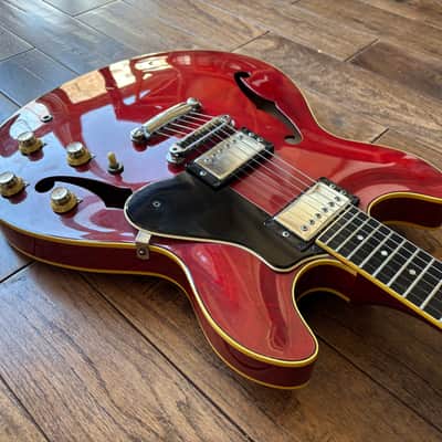 1980s Yamaha SA-1000 Super Axe Semi Hollow ES Electric Guitar Cherry MIJ Japan image 8