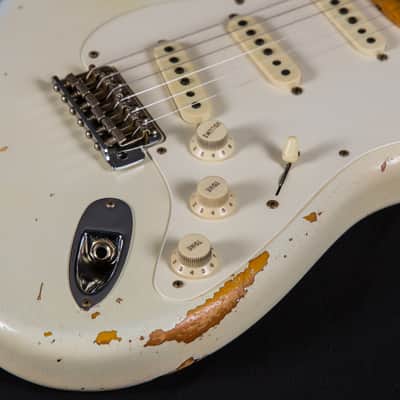 Fender Custom Shop Masterbuilt Kyle McMillin 1958 Stratocaster Journeyman Relic Aged White Blonde 2023 -Mint image 10