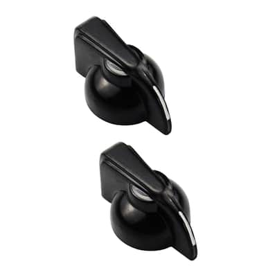 Chicken Head Knobs for Guitar Knobs Amps 6mm – Black - 2x Knob