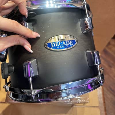 Pearl Decade Maple 10"x7" Tom w/ OPTI-LOC Mount – Satin Black #262 Burst – Used image 3