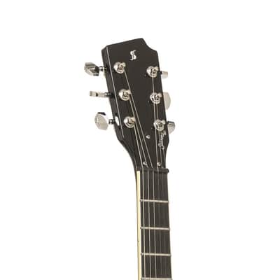 STAGG Electric Guitar Silveray Series 533 Model With Chambered Maple Body Black semi-hollow image 6