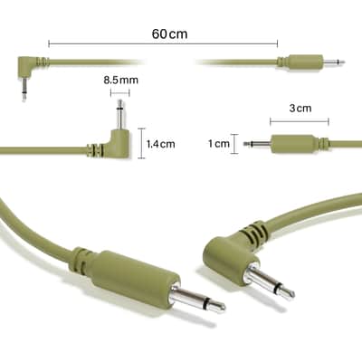 ExcelValley [6B-Pack | 30 cm - 11.81"] Hybrid Mono Modular Patch Cables TS 3.5mm 1/8" Eurorack Synth Synthesizer image 2