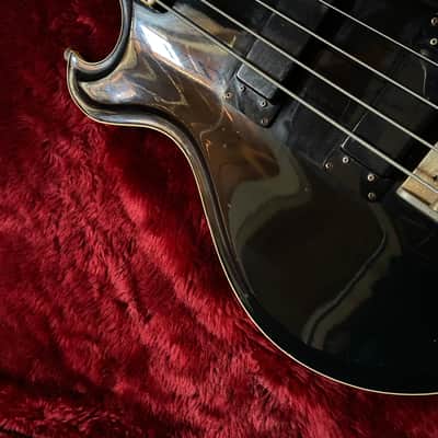 c.1980s Polytone Contempo Bass MIJ Vintage Bass Double Cut “Black” image 6