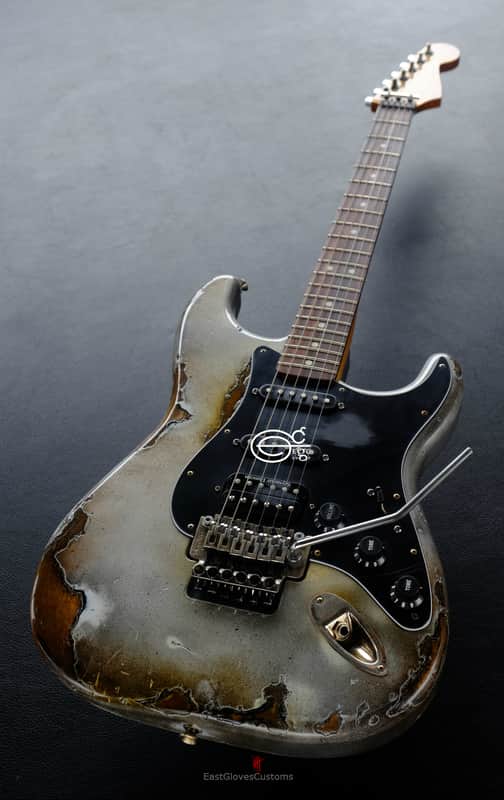 Fender Stratocaster HSS Terminator Metallic Silver Floyd Rose Heavy Relic (RARE) image 1