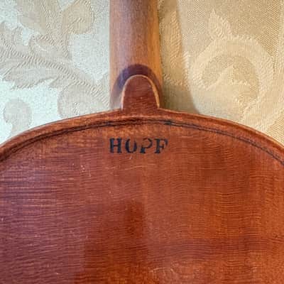 Hopf Antique Flat-Bridge Fiddle 19th Century 4/4 Violin with Case image 6