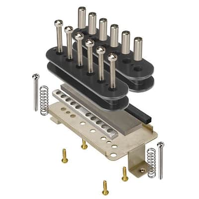 StewMac Build Your Own Humbucker Kit, with Alnico 5 Magnet and Black Bobbins image 1