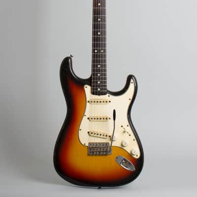 Fender  Stratocaster Solid Body Electric Guitar (1965), ser. #L77176, vintage road case. image 1