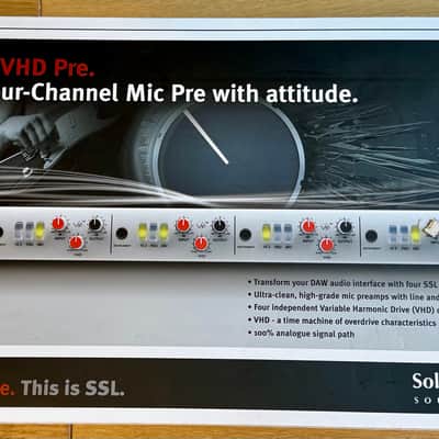 Solid State Logic XLogic Alpha VHD Pre 4-Channel Microphone Preamp 2007 - 2020 - Silver image 1
