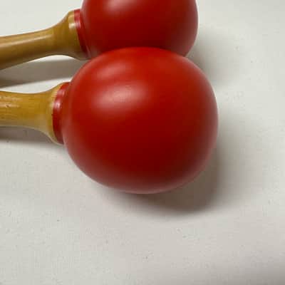 6" Mini Maracas, Wooden, 6" x 2", Mid-East MARR, Painted Red - NEW image 4