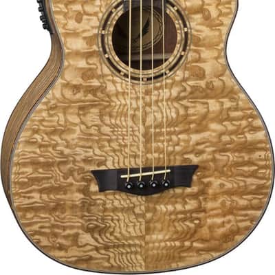 Dean Exotica 4-String Acoustic-Electric Bass Guitar, Quilted Ash Top, Gloss Natural image 1