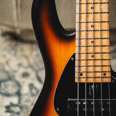 Fodera Emperor 5 Standard Classic-Vintage Sunburst (Optional Color) w/Birdseye Maple FB, Black PG image 4