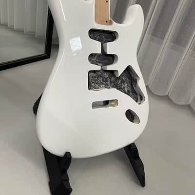 White gloss SSH Alder wood Strat Electric guitar body single single humbucker image 2
