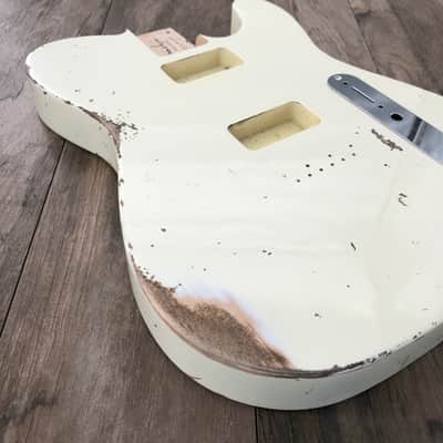 FRANCHIN Mars guitar body Relic Aged Vintage White 100% Nitro Lacquer Cracks TV Jones Pickups Alder T-Style Made in Italy - Stock piece #22920526 image 5