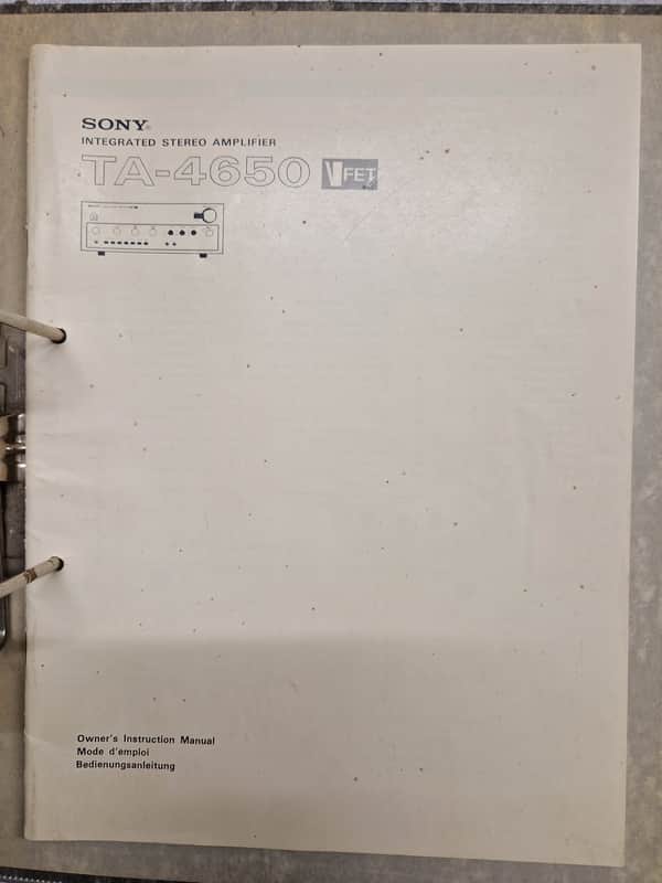 Sony TA-4650 Owner's Instruction Manual image 1