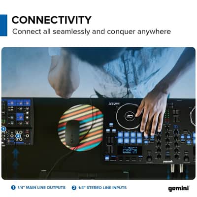 Gemini Sound GEM-05USB - 5-Channel Bluetooth Audio Mixer, USB Playback, Compact DJ Mixer Console with Phantom Power, 2-Band EQ, and FX Control image 5
