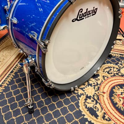 Ludwig Classic Maple Downbeat Outfit 8x12 / 14x14 / 14x20" Drum Set- Blue Sparkle image 7