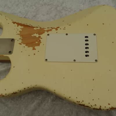 Bravewood Stratocaster S-Type 2020 Olympic White aged Relic image 6