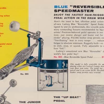 Ludwig Reversible Speed Master No. 205 1960s - Blue image 8