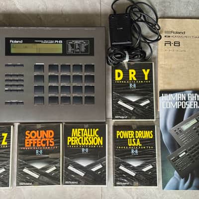 Roland R-8 Human Rhythm Composer Drum Machine + 5 Sound Cartridges - Serviced
