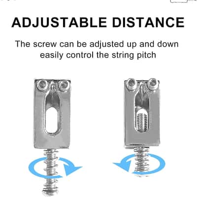 Guitar Bridge Saddle with Spring Screws Wrench Tremolo for Fender Strat Stratocaster Tele Telecaster Electric Guitar Replacement Parts Accessories 6Pcs Bridge Saddles(Chrome) image 3