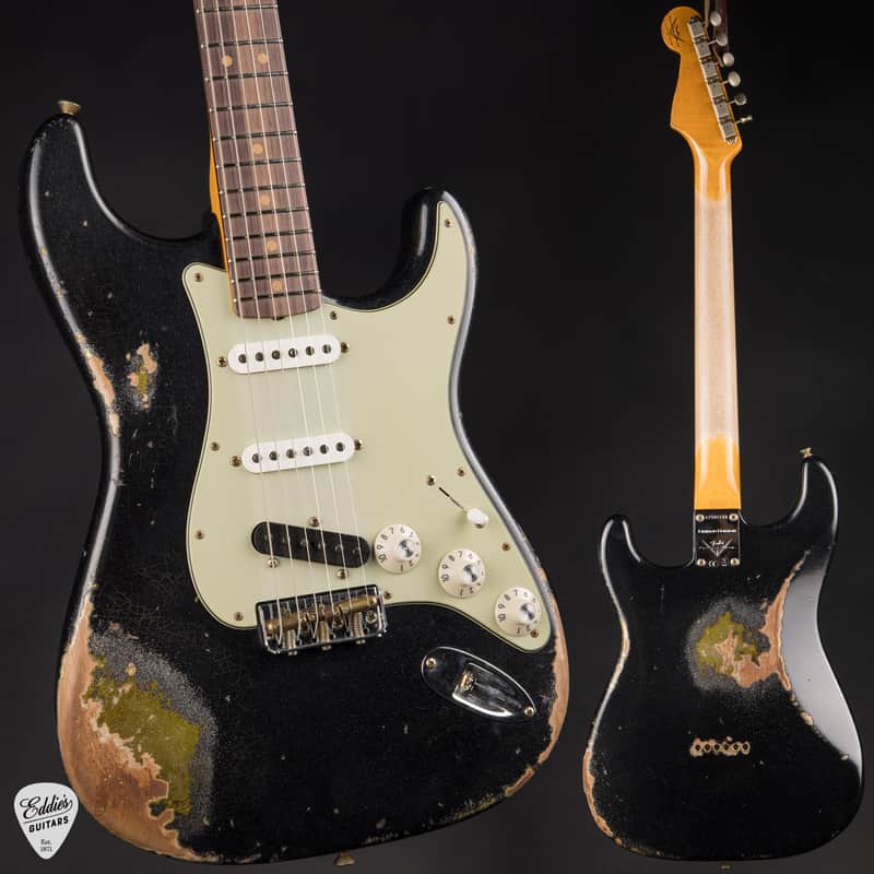 Fender Custom Shop Limited Edition Hotshot Stratocaster Heavy Relic - Black Sparkle over Aged Chartreuse Sparkle/Fender Custom Shop Event Instrument image 1