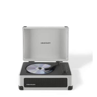 Crosley CR3505DP Cruiser Portable CD Player Retro Bluetooth Speakers, White Farmhouse -NEW image 6